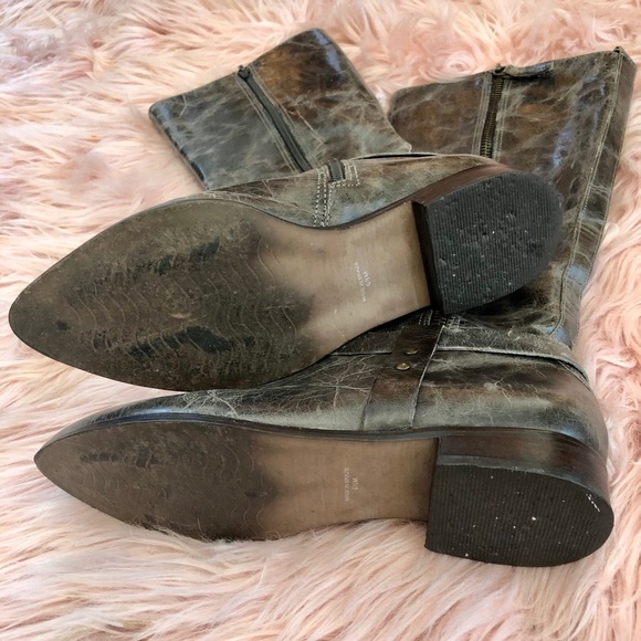 Matisse Wilmer Distressed Tall Leather BrownBoots - Picture 3 of 8